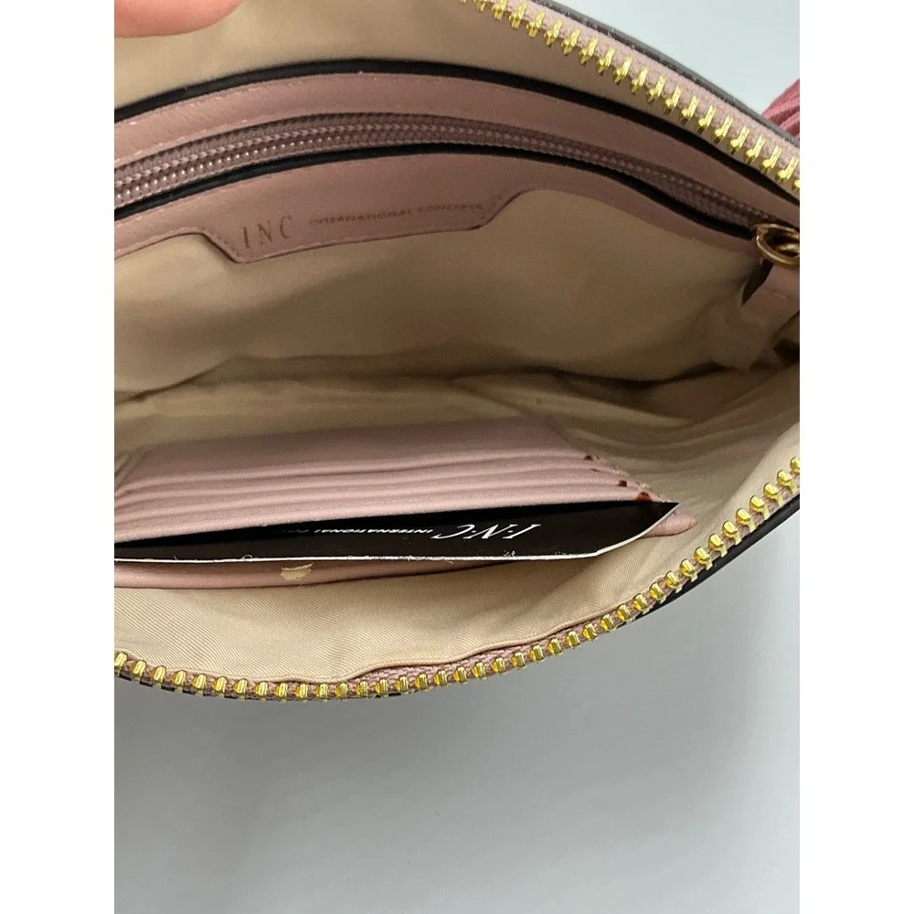 INC‎ International Concepts Wristlet Clutch OS Millennial Pink Tassel 100022242